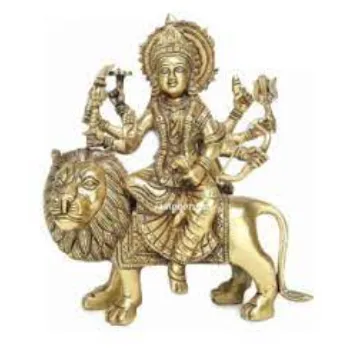 Golden Metal Durga Statue
